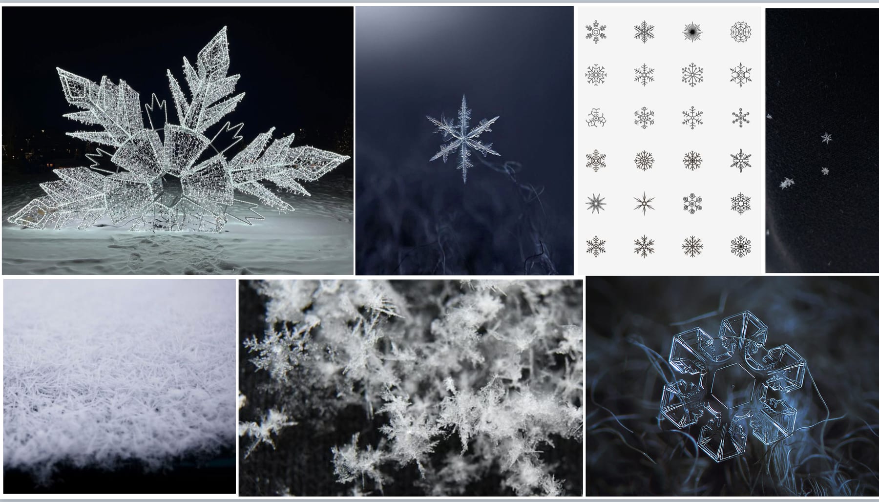 Snowflake studies — crystal macro structures